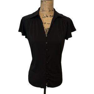 Adrianna Papell Black Button Down Shirt
